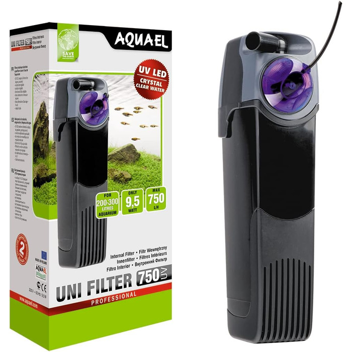Внутрішній акваріумний фільтр Aquael UNIFILTER 750 UV, для очищення води з ультрафіолетом
