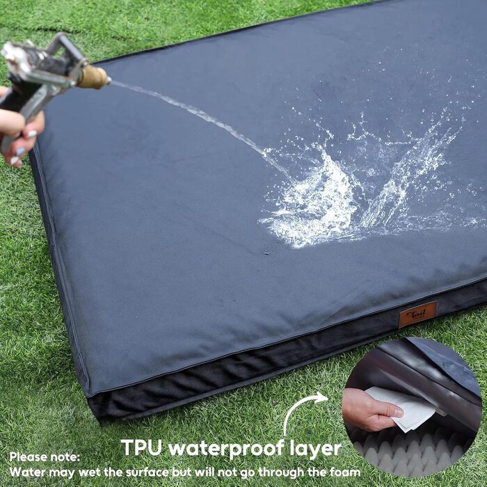 Зручне ліжко для собак Outdoor, вологостійке, ортопедичне, для великих собак, з кульковим пінопластом та знімним охолоджувальним чохлом