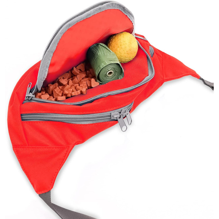 Персоналізована сумка-бананка для собак 'Dog Mom' з іменем | Лежанка для тренування | Сумка для ласощів (Чорний/Світло-блакитний) (Червоний / Срібний)