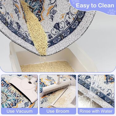 Килимок для котячого туалету Bienbee Katzentoilettenmatte, великий розмір, 101,6 x 76,2 см, з антиковзним шаром, легко миється, аксесуар для дому, синій, XL