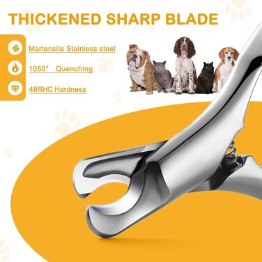 BEZOX Професійні ножиці для стрижки кігтів собак та котів, ергономічні - професійний догляд за кігтями, гострі леза (L)