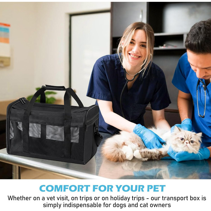 Транспортний бокс для котів та собак BYZESTY, складаний, з мискою, 42 x 27 x 28 см