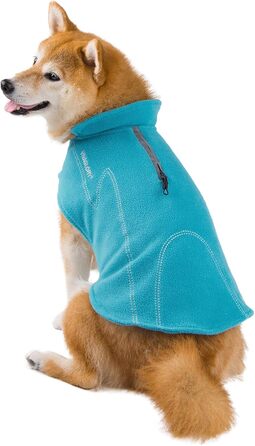 Тепла флісова куртка VIVAGLORY для собак на зиму, з отвором для шлейки, XS, блакитна (обхват грудей 38-48 см)