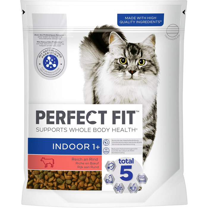 Сухий корм для дорослих котів Perfect Fit Indoor 1+ з яловичиною, 7 кг