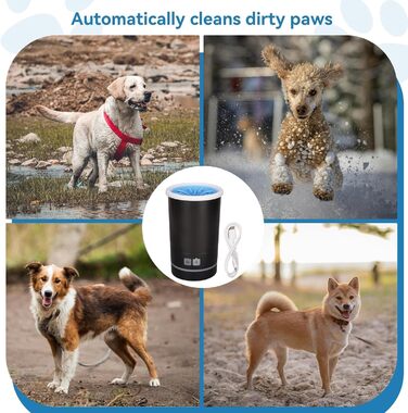 Автоматичний мийка лап для собак, електричний мийник лап, портативний мийник лап, мийка лап для собак маленьких, середніх та великих порід