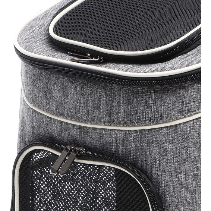 Рюкзак для собак та котів Fudajo: 32x27x40 см, до 6 кг, чорно-сірий, для подорожей