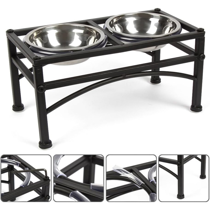 Набір для годування собак Meisax: годівниця та миска для води з нержавіючої сталі, стабільна та неслизька, Doggy Bar (M)