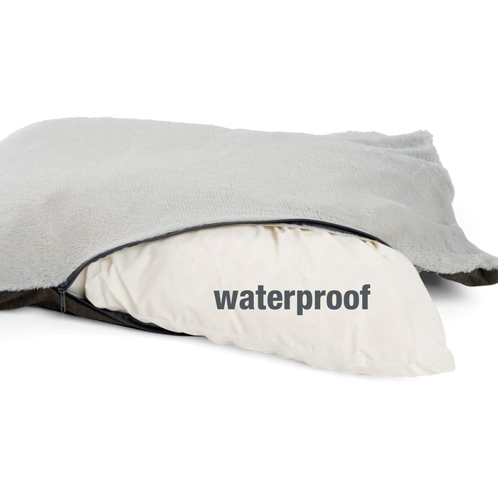 JAMAXX Преміум лежанка для собак з ортопедичним матрацом Memory Visco, знімний чохол, лежанка-кошик для собак S-XL (65x50 см, сірий)