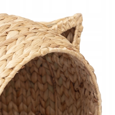 Ліжко-будиночок для кота: плетений кошик із водяного гіацинта з м'яким матрациком