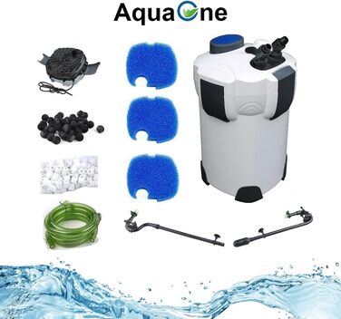 Зовнішній фільтр AquaOne HW-304A для акваріумів до 1000 л, 2000 л/год, з фільтруючими матеріалами, для прісної та морської води