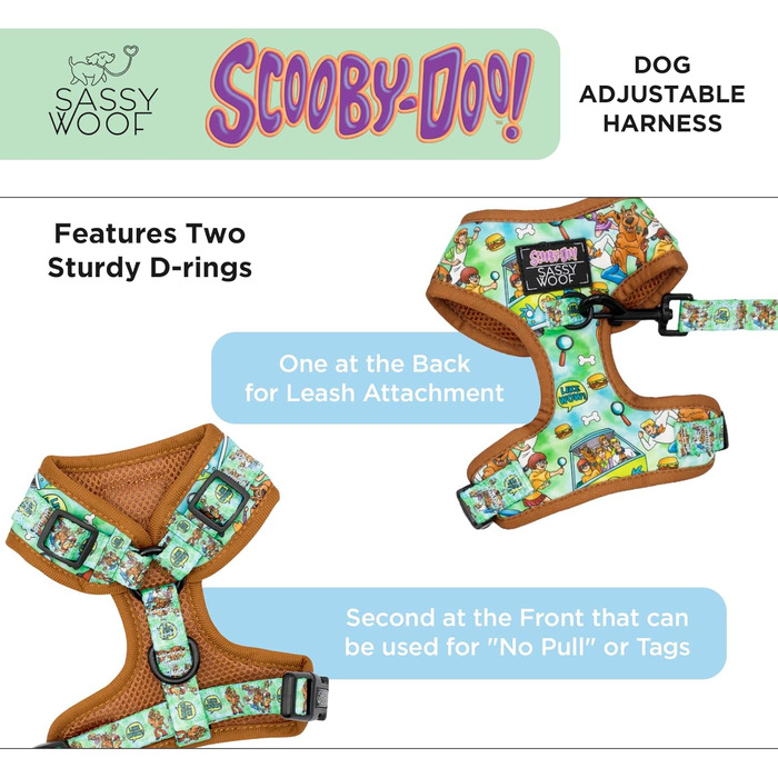 Нашийник для собак Sassy Woof Scooby-Doo™ M, регульований, міцний і зручний, стильний аксесуар для середніх порід