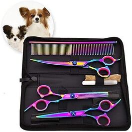Набір для грумінгу домашніх тварин: професійні ножиці для собак та котів, набір для догляду, нержавіюча сталь