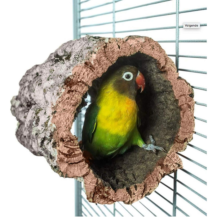 HappyBird Коркова печера-тунель для хвилястих папуг з кріпленням з нержавіючої сталі