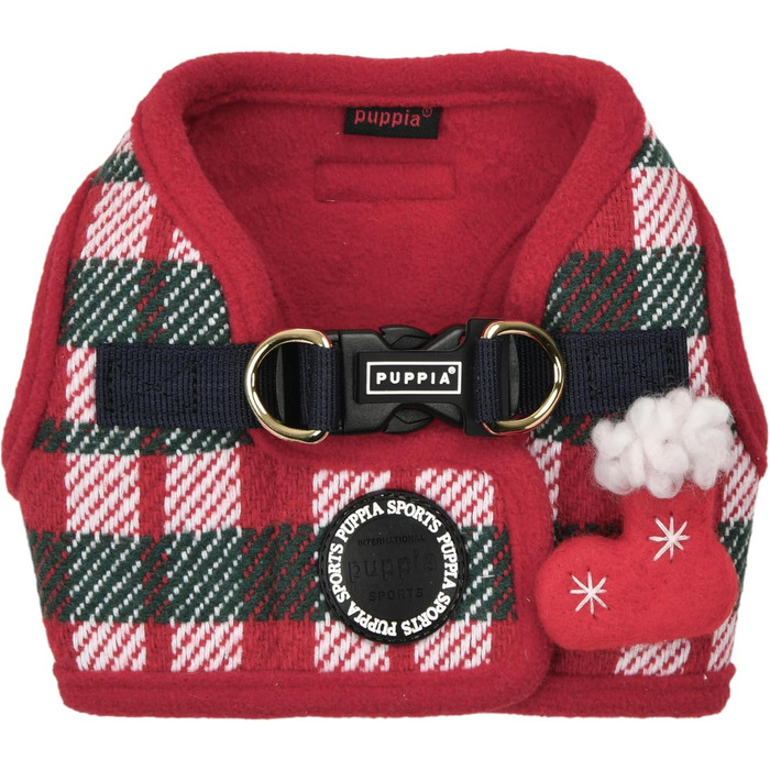 Шлейка для собак Puppia Douglas, тепла зимова, у візерунку клітинки, розмір XL (червоний/для прогулянок, однотонна (Getaway Solids), середній)