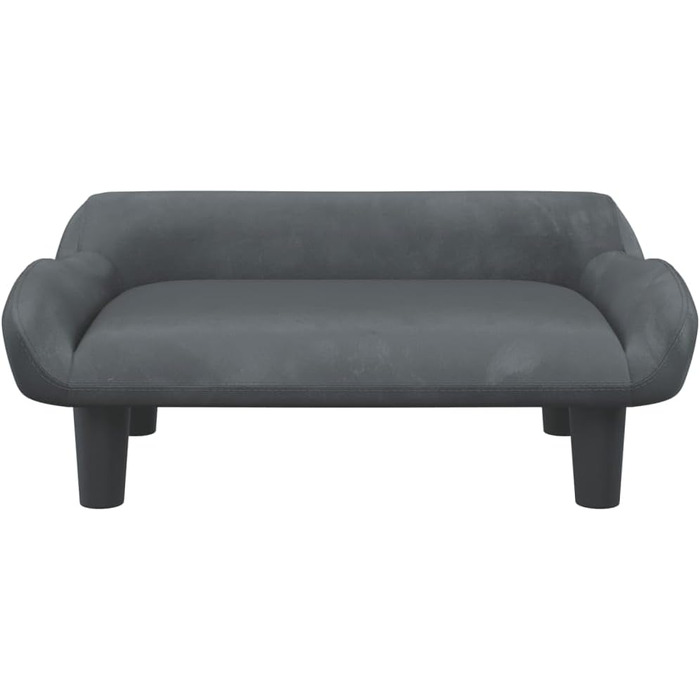 М'яке ліжко для собак та котів з велюру, 70x40x24 см, темно-сірий колір