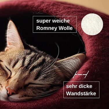 Кігтеточка-будиночок для котів XL, з вовни Romney, бордовий колір