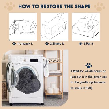 М'яке ліжко для котів Avont Flauschig, знімний та пральний чохол, диванчик для котів та маленьких собак - сірий