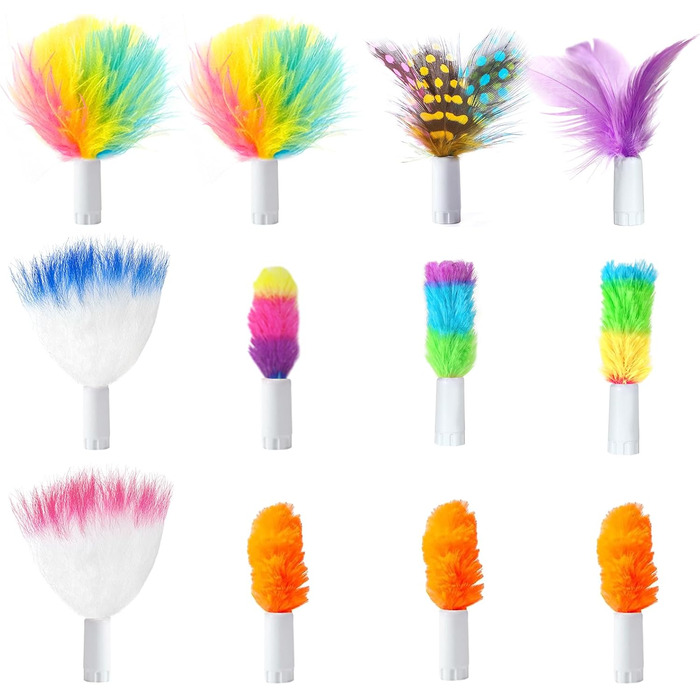 Іграшка для котів GoldenSun 3 в 1: електрична, інтерактивна, автоматична. Whack-A-Mole, метелик, м'ячик, USB, 6 насадок, A-Weiß (Y-12 шт.)