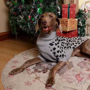 Теплий в'язаний пуловер для собак середніх та великих порід ROZKITCH, розмір L (довжина спини 40 см), колір сірий
