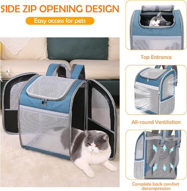 Рюкзак-переноска для собак та котів ALLSOPETS, зелений, з ременем безпеки та світловідбиваючими елементами