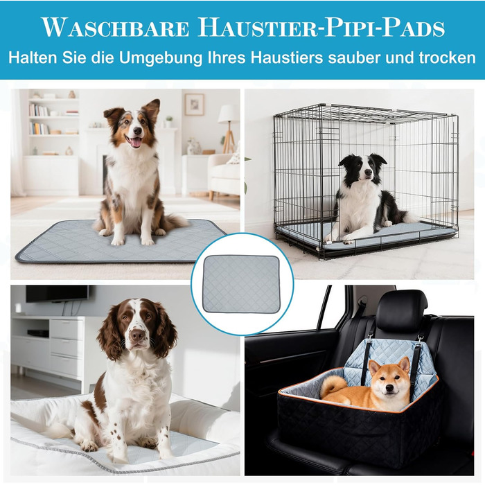 Автокрісло для собак великих та середніх порід до 45 кг, знімне та миється, з безпечними лініями та антиковзною основою для заднього сидіння автомобіля