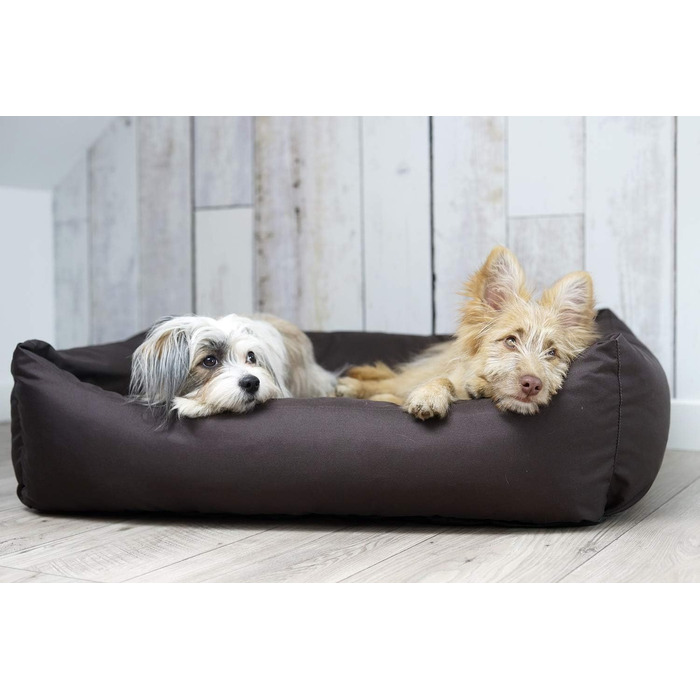 Водонепроникне ліжко для собак 4L Textil Koko великих порід, корзина для собак, знімний та пральний чохол, коричневий (100x80 см)