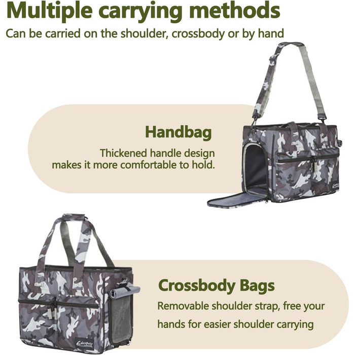 Транспортна сумка для котів та собак Galatée Tragetasche, сіра, складана, схвалена авіакомпаніями