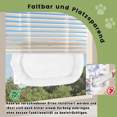 Лежанка для котів Casgee на вікно 60x30 см, гамак для котів з міцними присосками, лежанка для котів на вікно, складане котяче ліжко на вікно, лежанка для котів на підвіконня до 20 кг, гамак для котів на вікно, бежевий котячий лежак XL бежевий