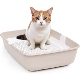 Котів туалет Schalentoilette з ситом для очищення, великий, бежевий