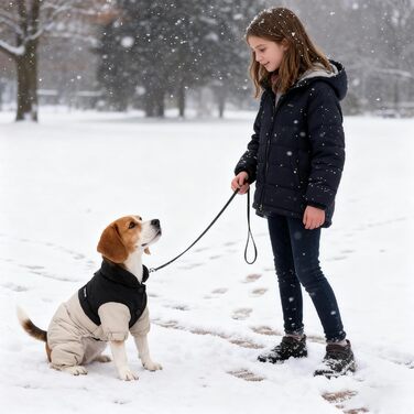 Водонепроникний зимовий одяг для собак PETCUTE: тепла куртка з D-кільцем для малих, середніх та великих собак. Теплий одяг для собак у холодну погоду, бежевий, L