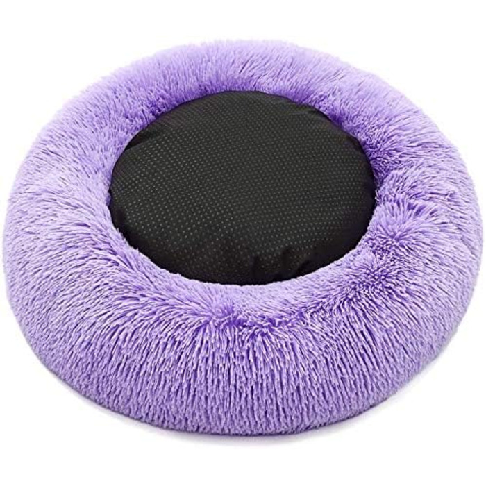Кругле ліжко для собак та котів Donut, плюшеве, миється, 110 см (фіолетовий)