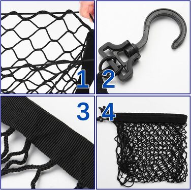 Сітка захисту для автомобіля, 120x90 см: бар'єр для собак, захист заднього сидіння, двошарова