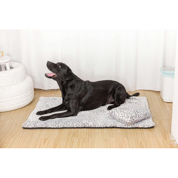 М'яка ковдра для собак та котів Raikou з плюшевою подушкою, 120x85 см, леопардовий принт