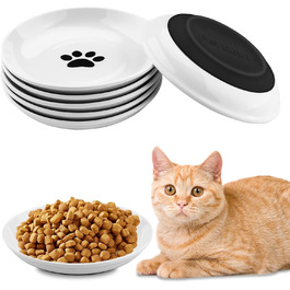 Набори мисок для котів Vexillic (6 шт.) з кераміки, з антиковзким силіконовим дном. Підходять для котів, кошенят та собак.