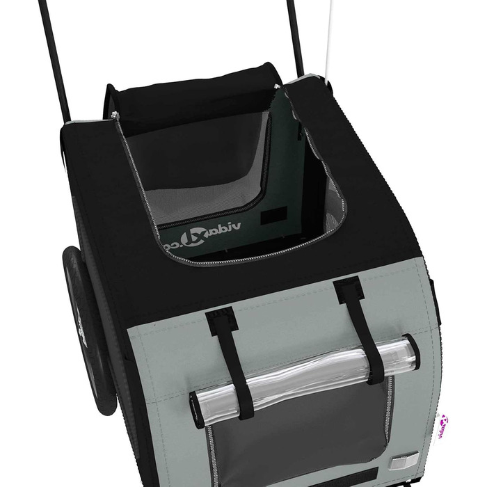 Фургон для собак VidaXL - переносний, з прапором та відбивачами, до 45 кг, 125 x 53 x 54 см