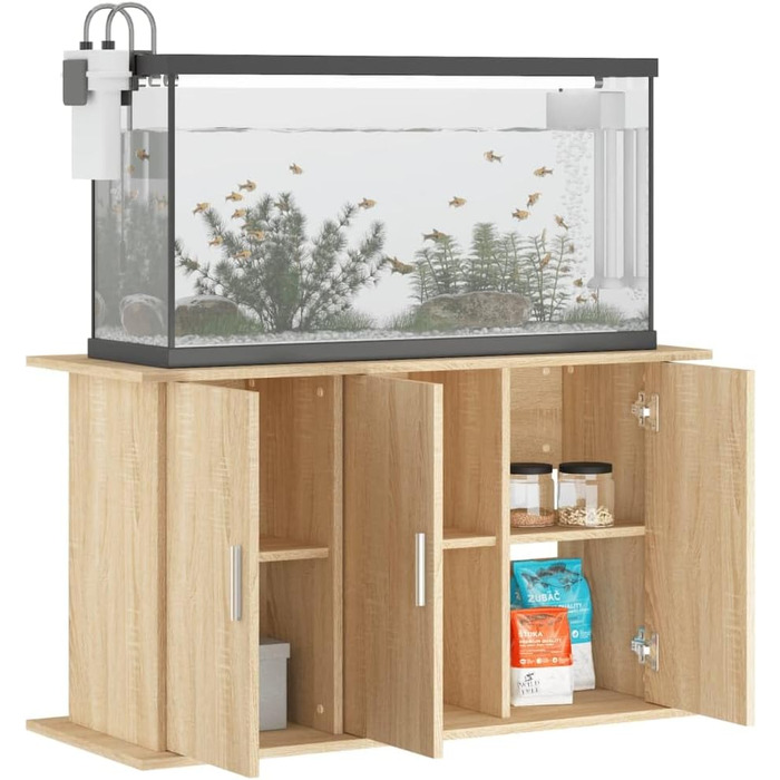 Тумба для акваріума ZEYUAN Sonoma дуб 101x41x58 см, деревостружкова плита, акваріумна підставка, шафа для акваріума