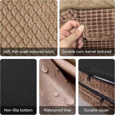 Ортопедичне ліжко для собак JOEJOY, диван для великих тварин, з піною з ефектом пам'яті, чотиристоронні валики для шиї, розмір M (28'x 23'x 6.5'), коричневий