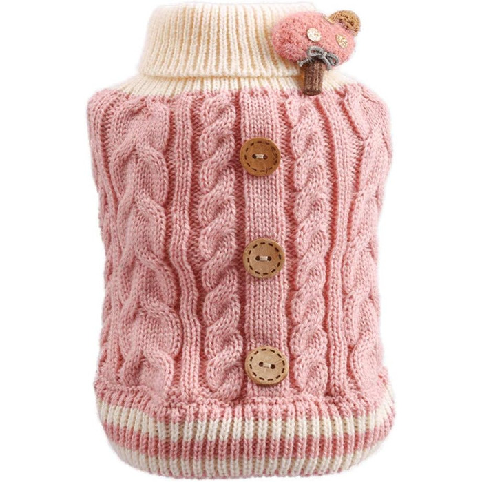 Теплий зимовий пуловер для собак - тепла жилетка, м'який в'язаний пуловер для маленьких та середніх собак, рожевий, синій, жовтий