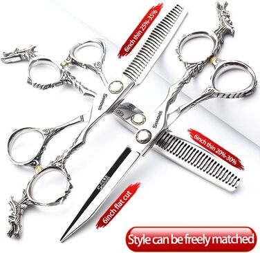 Професійні ножиці для перукарів Silber 440C з високою твердістю, 6 дюймів (3-кількісний набір)