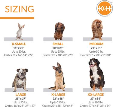 K&H Pet Products самонагрівальний килимок для собаки, малий, портативний, машинне прання, без електрики, регульований, не ковзає, 63,5x50,8 см