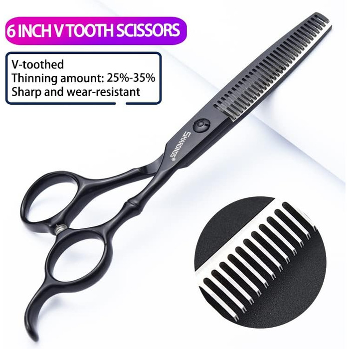 Набір професійних ножиць для стрижки волосся Sharonds 440C, 6 дюймів (3 шт. + 2 шт.)