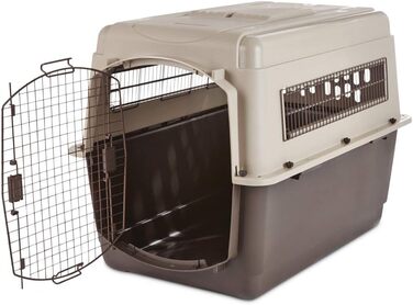 Petmate Ultra Vari: Міцна будка для собак середніх та великих порід. Подорожуйте з комфортом! Виготовлена з перероблених матеріалів. Розміри: 102 x 69 x 76 см. Колір: Бежевий/Чорний