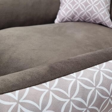 М'яке собаче ліжко Otto 80x60 см, коричневе. Знімна та пральна наволочка. Ліжко-кошик для собак середніх порід.