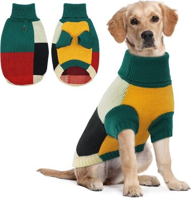 Вовняний пуловер для собак Hjumarayan, вінтажний стиль, зелений (XL)