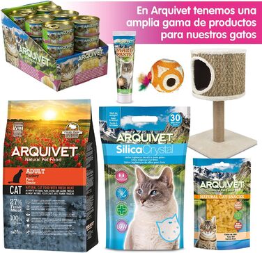 Кігтеточка для котів ARQUIVET з м'ячиком - біла та золота, 30x30x46 см, іграшка для котів