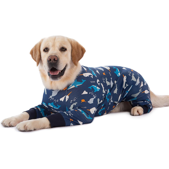 Комбінезон для собак великих порід, захист суглобів, від шерсті, слини, ран, піжамний комбінезон (XXXL, 6XL), темно-синій