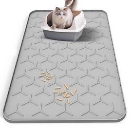 Килимок для котячого туалету Silikon Katzenklo Matte XXL 88x56 см сірий - водовідштовхувальний, антиковзкий, легко чиститься, для багатоквартирних будинків