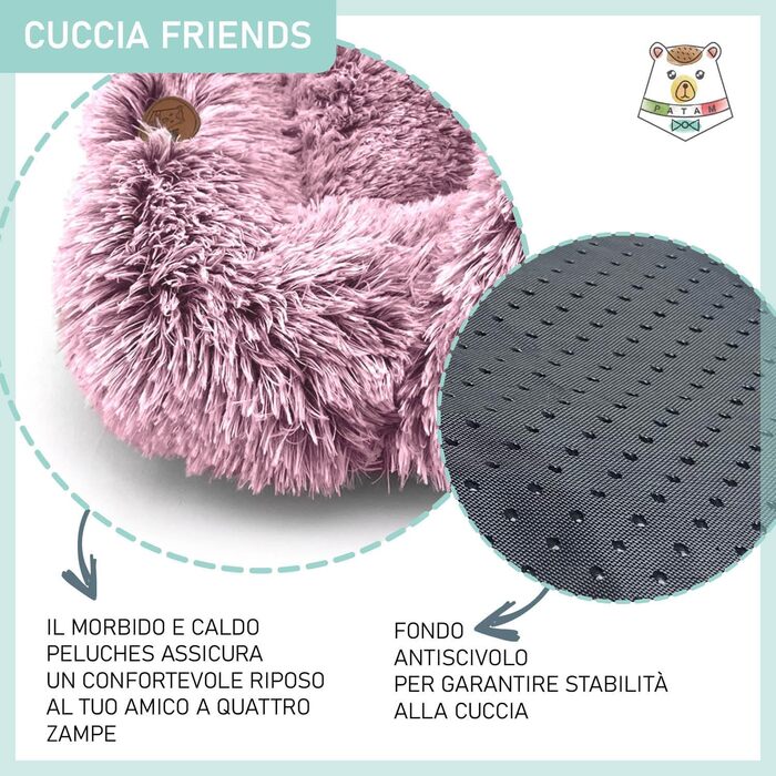 Килимок для домашніх тварин для собак і котів – неслизький, можна прати в пральній машині – Friends Рожевий 60 x 50 см