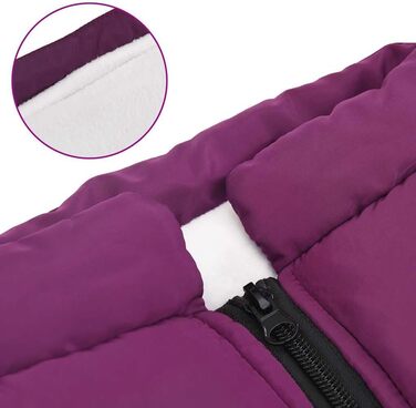 Водонепроникний теплий дощовик для собак з шлейкою, тепла куртка для собак, дощовик для цуценят з шлейкою (L68, фіолетовий)