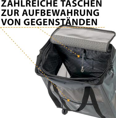 Транспортна переноска для собак та котів Ferplast Voyager Trolley, біла, з висувним ручками та колесами, до 15 кг, 46x26x48 см